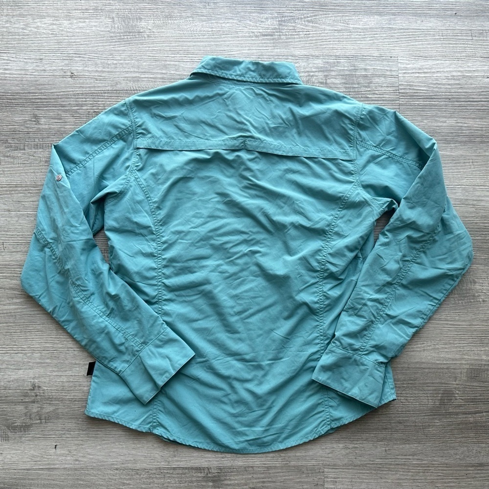 PATAGONIA Shirt Womens Zs S Green Fishing Snap Vented Roll Tab Sleeves hiking - Picture 2 of 5